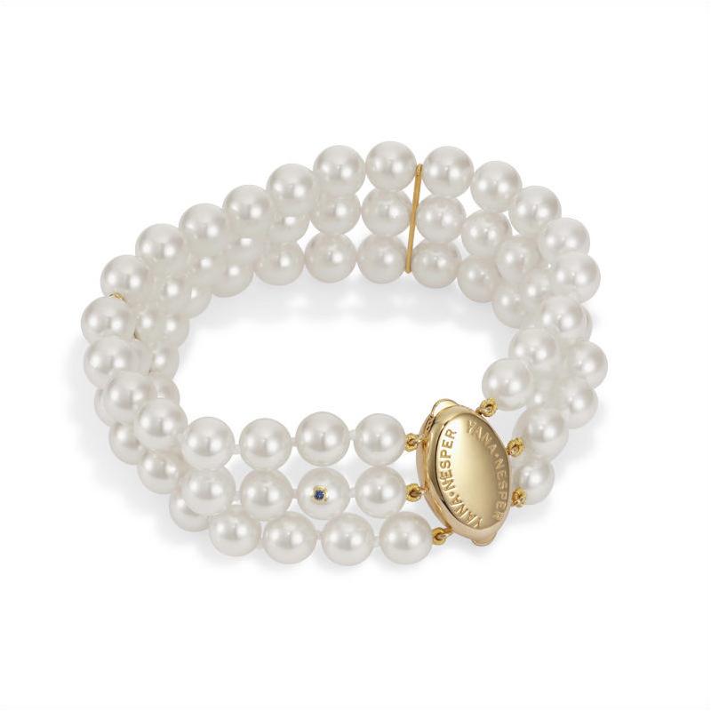 klasyczna bransoletka z perel trzy rzedy
